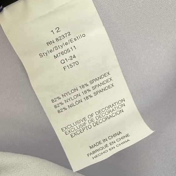 Island Escape Tankini Bikini Top Womens 12 Navy Blue White Pattern Underwire NWT - Picture 8 of 9